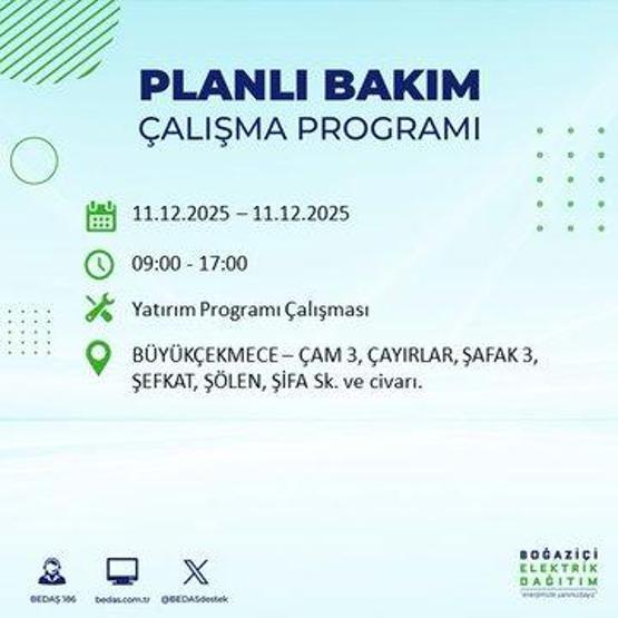BEDAŞ İSTANBUL ELEKTRİK KESİNTİSİ 11 ARALIK: İstanbul’da elektrikler ne zaman gelecek 11 Aralık BEDAŞ AYEDAŞ 22 İlçede Elektrik Kesintisi
