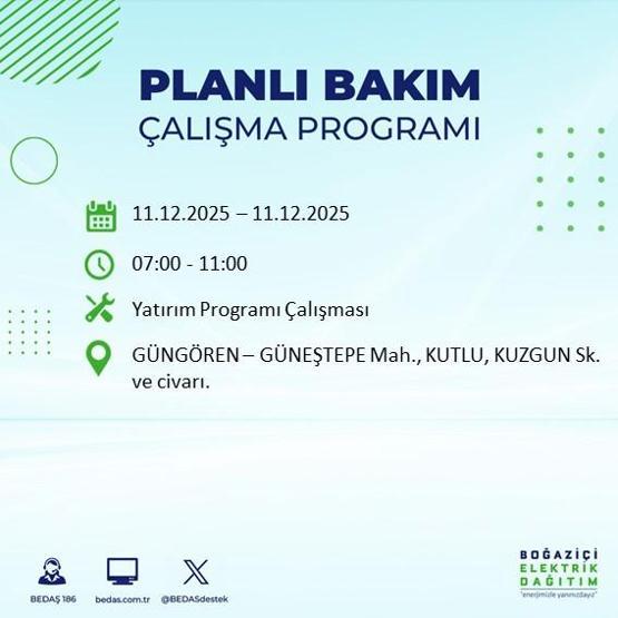 BEDAŞ İSTANBUL ELEKTRİK KESİNTİSİ 11 ARALIK: İstanbul’da elektrikler ne zaman gelecek 11 Aralık BEDAŞ AYEDAŞ 22 İlçede Elektrik Kesintisi