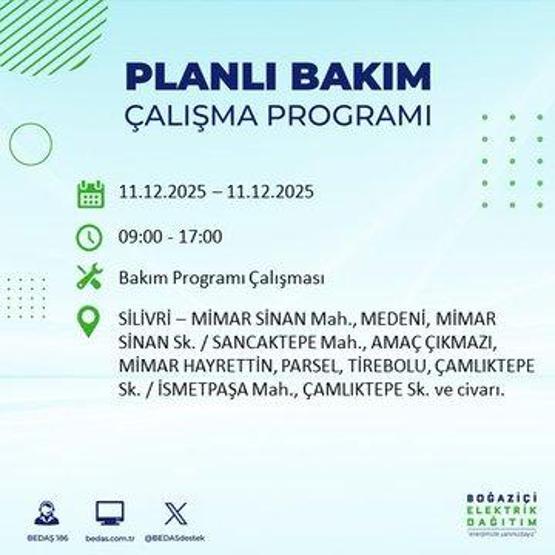 BEDAŞ İSTANBUL ELEKTRİK KESİNTİSİ 11 ARALIK: İstanbul’da elektrikler ne zaman gelecek 11 Aralık BEDAŞ AYEDAŞ 22 İlçede Elektrik Kesintisi
