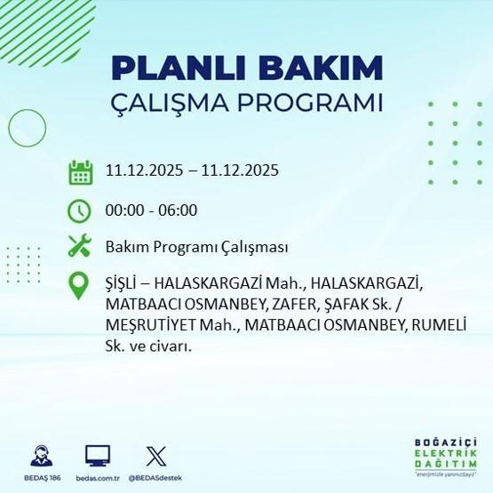 BEDAŞ İSTANBUL ELEKTRİK KESİNTİSİ 11 ARALIK: İstanbul’da elektrikler ne zaman gelecek 11 Aralık BEDAŞ AYEDAŞ 22 İlçede Elektrik Kesintisi