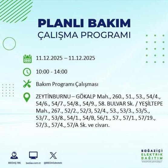 BEDAŞ İSTANBUL ELEKTRİK KESİNTİSİ 11 ARALIK: İstanbul’da elektrikler ne zaman gelecek 11 Aralık BEDAŞ AYEDAŞ 22 İlçede Elektrik Kesintisi