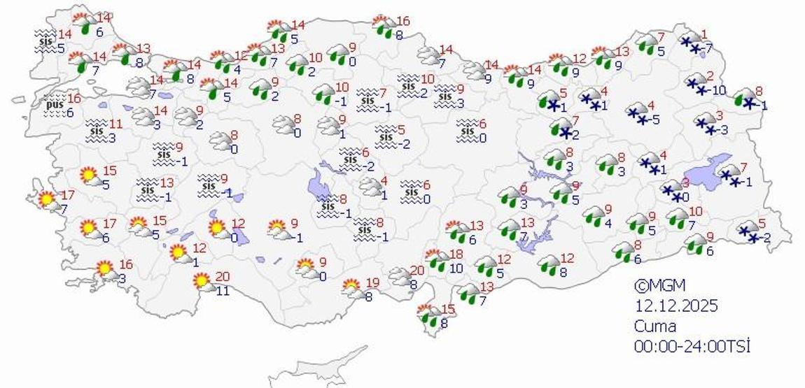 SON DAKİKA HAVA DURUMU HABERLERİ 12 ARALIK 2025 | İstanbulda bugün hava nasıl olacak Meteorolojiden sağanak uyarısı: Ankara, Çankırı, Yozgat, Bingöl...