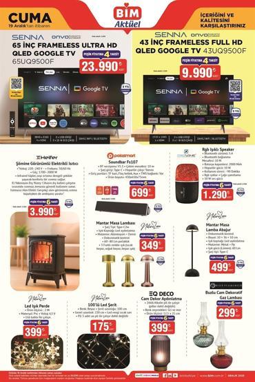 BİM AKTÜEL ÜRÜNLER KATALOĞU 19 ARALIK 2025 | BİM aktüel kataloğundaki indirimli ürünler neler Şömine görünümlü elektrikli ısıtıcı 3.990 TL