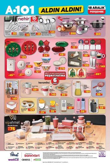 A101 18 ARALIK AKTÜEL ÜRÜNLER KATALOĞU A101de gelecek hafta neler var Televizyon, beyaz eşya, cep telefonu...