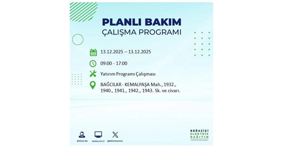 13 ARALIK 2025 İSTANBUL AYEDAŞ-BEDAŞ ELEKTRİK KESİNTİSİ: İstanbulda Elektrik Kesintisi Ne Zaman Bitecek Beyoğlu, Beylikdüzü, Silivri, Sarıyer...