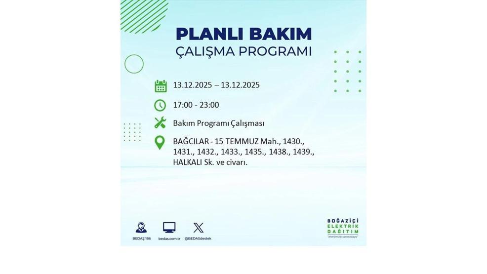 13 ARALIK 2025 İSTANBUL AYEDAŞ-BEDAŞ ELEKTRİK KESİNTİSİ: İstanbulda Elektrik Kesintisi Ne Zaman Bitecek Beyoğlu, Beylikdüzü, Silivri, Sarıyer...