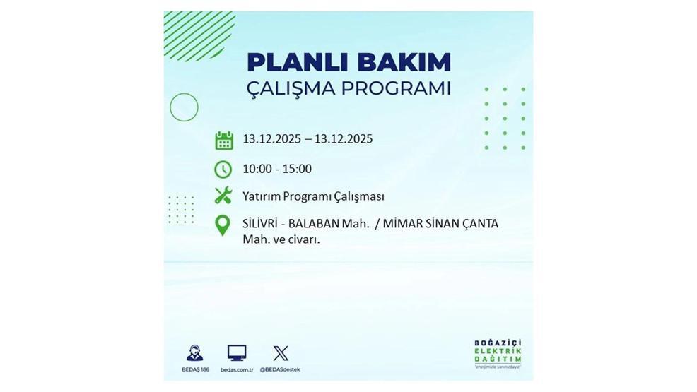 13 ARALIK 2025 İSTANBUL AYEDAŞ-BEDAŞ ELEKTRİK KESİNTİSİ: İstanbulda Elektrik Kesintisi Ne Zaman Bitecek Beyoğlu, Beylikdüzü, Silivri, Sarıyer...