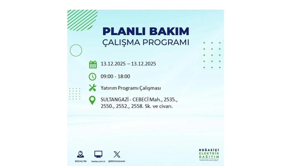 13 ARALIK 2025 İSTANBUL AYEDAŞ-BEDAŞ ELEKTRİK KESİNTİSİ: İstanbulda Elektrik Kesintisi Ne Zaman Bitecek Beyoğlu, Beylikdüzü, Silivri, Sarıyer...