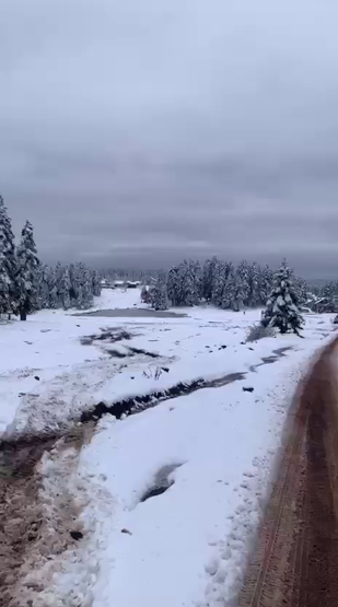 Arkut Dağında kar kalınlığı 10 santime ulaştı