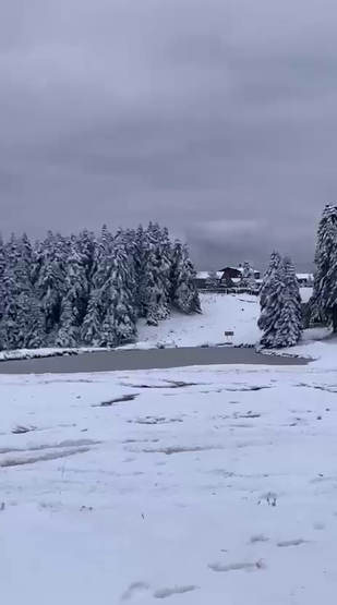 Arkut Dağında kar kalınlığı 10 santime ulaştı