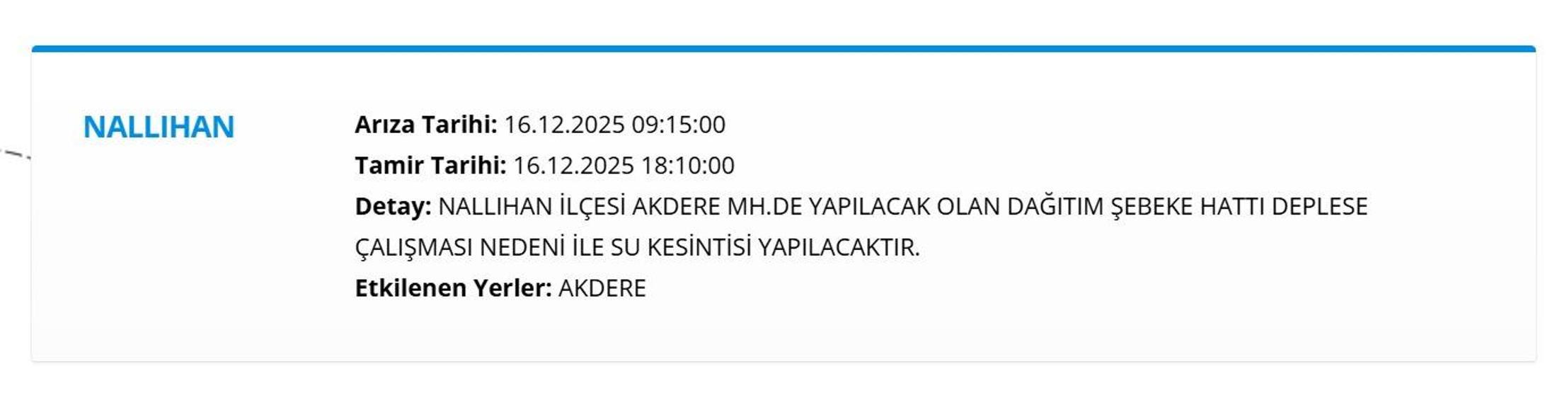 16 ARALIK ASKİ ANKARA SU KESİNTİSİ Ankara Su Kesintisi Hangi İlçelerde, Saat Kaçta Olacak Mamak’tan Etimesgut’a Detaylı Liste...