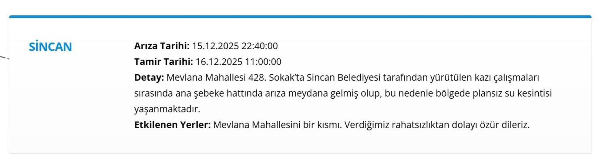 16 ARALIK ASKİ ANKARA SU KESİNTİSİ Ankara Su Kesintisi Hangi İlçelerde, Saat Kaçta Olacak Mamak’tan Etimesgut’a Detaylı Liste...