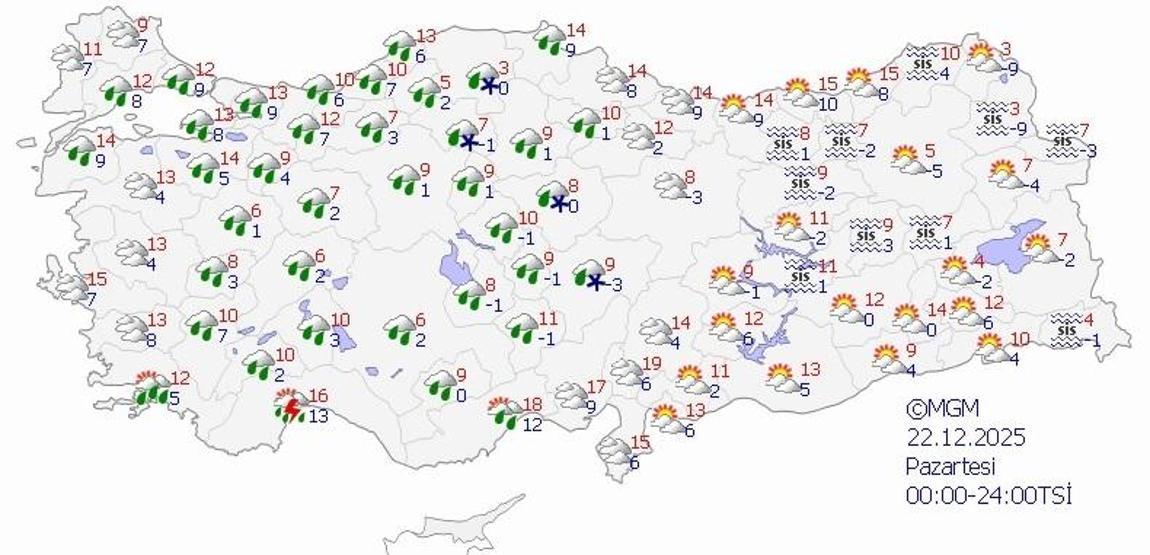 SON DAKİKA HAVA DURUMU HABERLERİ 22 ARALIK 2025 | Bugün hava nasıl olacak Meteorolojiden sağanak uyarısı İstanbul, Kocaeli, Sakarya, Bilecik, Kırklareli...