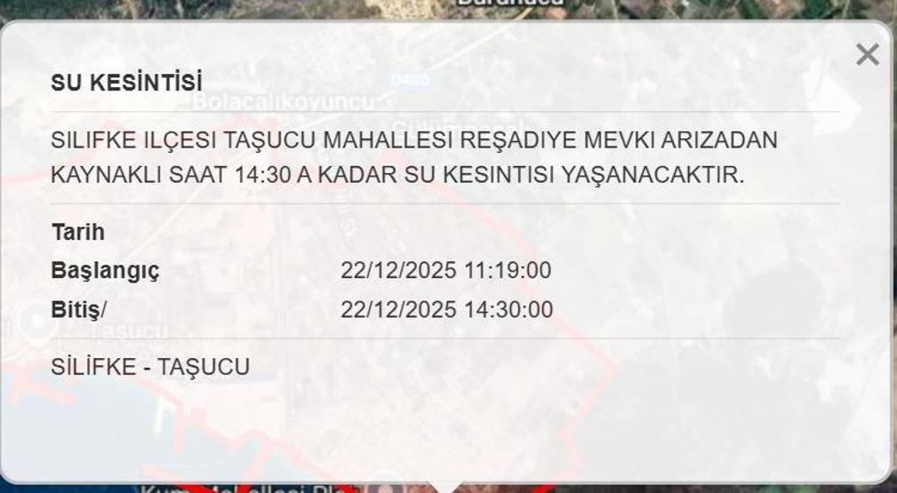 MESKİ 22 ARALIK MERSİN SU KESİNTİSİ: Mersinde Sular Ne Zaman Gelecek MESKİ Mersin Su Kesintisi Ne Zaman Bitecek