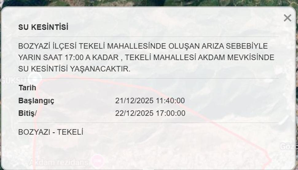 MESKİ 22 ARALIK MERSİN SU KESİNTİSİ: Mersinde Sular Ne Zaman Gelecek MESKİ Mersin Su Kesintisi Ne Zaman Bitecek