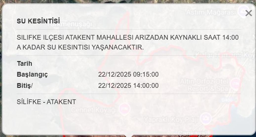 MESKİ 22 ARALIK MERSİN SU KESİNTİSİ: Mersinde Sular Ne Zaman Gelecek MESKİ Mersin Su Kesintisi Ne Zaman Bitecek