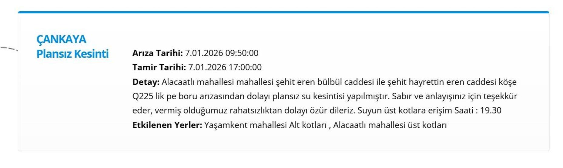 ASKİ ANKARA SU KESİNTİSİ 7 OCAK 2026: Ankara su kesintisi ne zaman bitecek Ankarada sular ne zaman gelecek 7 Ocak 2026 ASKİ Kesinti Listesi...