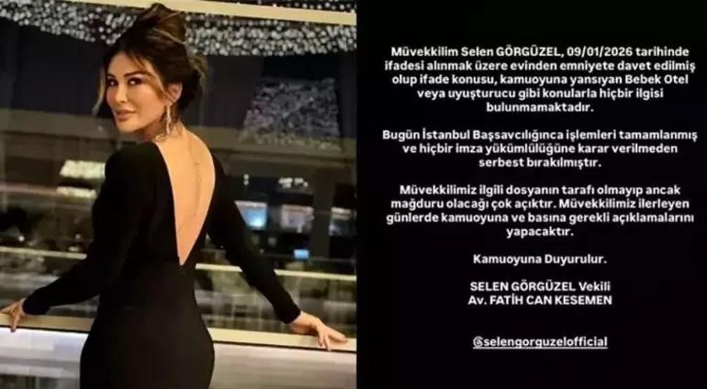 Ünlülere uyuşturucu operasyonunda gözaltına alınmıştı Selen Görgüzelden sert tepki: Planlı bir itibar suikastı