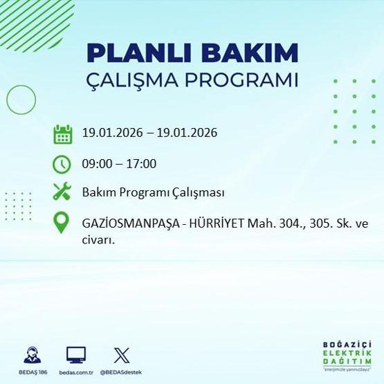 BEDAŞ İSTANBUL ELEKTRİK KESİNTİSİ 19 OCAK: İstanbul’da elektrikler ne zaman gelecek 19 Ocak Pazartesi BEDAŞ AYEDAŞ İstanbul elektrik kesintisi listesi...