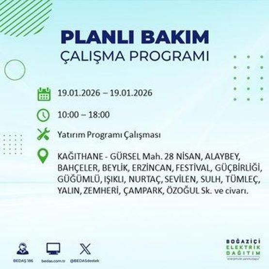 BEDAŞ İSTANBUL ELEKTRİK KESİNTİSİ 19 OCAK: İstanbul’da elektrikler ne zaman gelecek 19 Ocak Pazartesi BEDAŞ AYEDAŞ İstanbul elektrik kesintisi listesi...