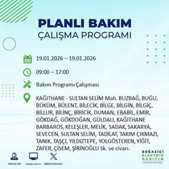 BEDAŞ İSTANBUL ELEKTRİK KESİNTİSİ 19 OCAK: İstanbul’da elektrikler ne zaman gelecek 19 Ocak Pazartesi BEDAŞ AYEDAŞ İstanbul elektrik kesintisi listesi...