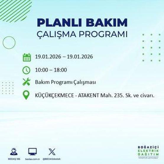 BEDAŞ İSTANBUL ELEKTRİK KESİNTİSİ 19 OCAK: İstanbul’da elektrikler ne zaman gelecek 19 Ocak Pazartesi BEDAŞ AYEDAŞ İstanbul elektrik kesintisi listesi...