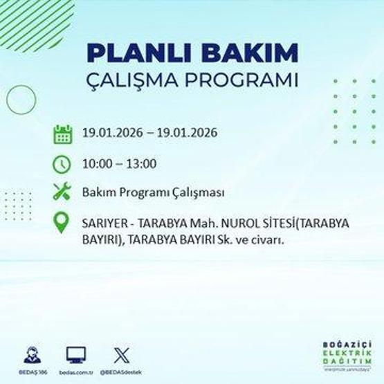 BEDAŞ İSTANBUL ELEKTRİK KESİNTİSİ 19 OCAK: İstanbul’da elektrikler ne zaman gelecek 19 Ocak Pazartesi BEDAŞ AYEDAŞ İstanbul elektrik kesintisi listesi...