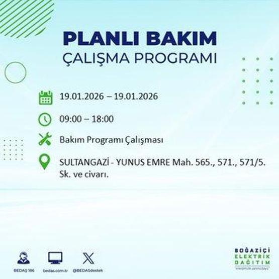 BEDAŞ İSTANBUL ELEKTRİK KESİNTİSİ 19 OCAK: İstanbul’da elektrikler ne zaman gelecek 19 Ocak Pazartesi BEDAŞ AYEDAŞ İstanbul elektrik kesintisi listesi...
