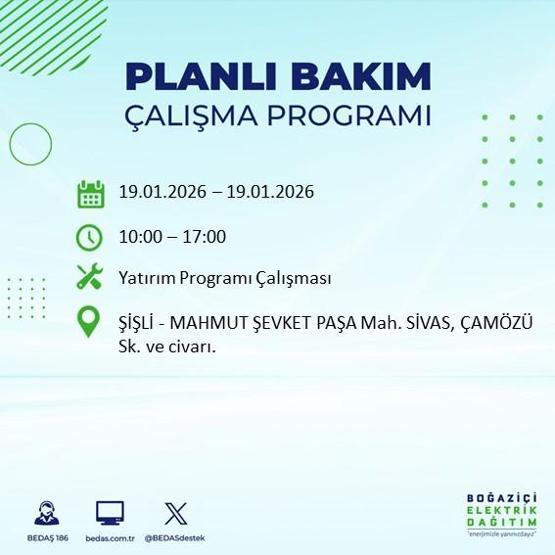 BEDAŞ İSTANBUL ELEKTRİK KESİNTİSİ 19 OCAK: İstanbul’da elektrikler ne zaman gelecek 19 Ocak Pazartesi BEDAŞ AYEDAŞ İstanbul elektrik kesintisi listesi...