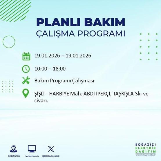 BEDAŞ İSTANBUL ELEKTRİK KESİNTİSİ 19 OCAK: İstanbul’da elektrikler ne zaman gelecek 19 Ocak Pazartesi BEDAŞ AYEDAŞ İstanbul elektrik kesintisi listesi...