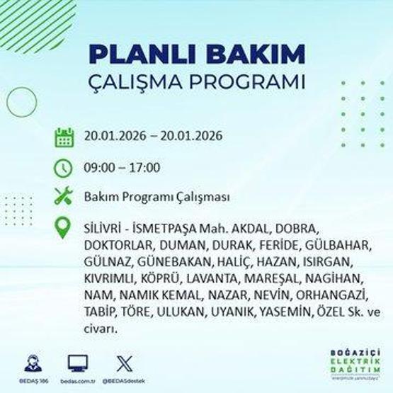 20 OCAK İSTANBUL ELEKTRİK KESİNTİSİ BEDAŞ: İstanbul elektrik kesintisi ne kadar sürecek Kesintiden hangi ilçeler etkilenecek