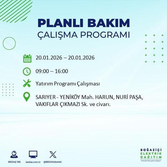 20 OCAK İSTANBUL ELEKTRİK KESİNTİSİ BEDAŞ: İstanbul elektrik kesintisi ne kadar sürecek Kesintiden hangi ilçeler etkilenecek