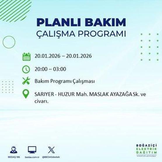 20 OCAK İSTANBUL ELEKTRİK KESİNTİSİ BEDAŞ: İstanbul elektrik kesintisi ne kadar sürecek Kesintiden hangi ilçeler etkilenecek