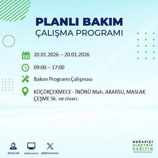 20 OCAK İSTANBUL ELEKTRİK KESİNTİSİ BEDAŞ: İstanbul elektrik kesintisi ne kadar sürecek Kesintiden hangi ilçeler etkilenecek