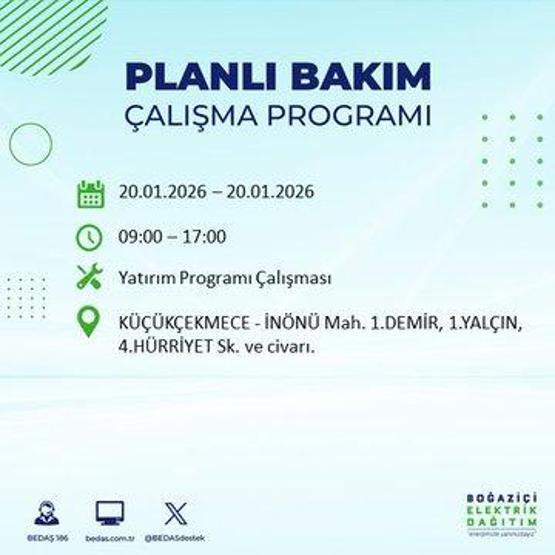 20 OCAK İSTANBUL ELEKTRİK KESİNTİSİ BEDAŞ: İstanbul elektrik kesintisi ne kadar sürecek Kesintiden hangi ilçeler etkilenecek