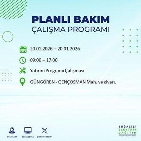 20 OCAK İSTANBUL ELEKTRİK KESİNTİSİ BEDAŞ: İstanbul elektrik kesintisi ne kadar sürecek Kesintiden hangi ilçeler etkilenecek
