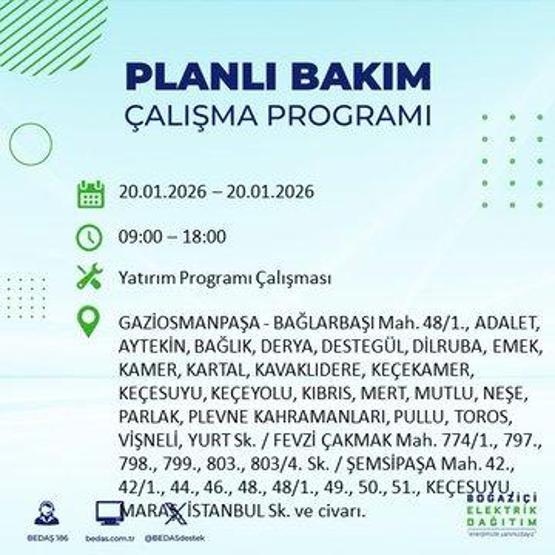 20 OCAK İSTANBUL ELEKTRİK KESİNTİSİ BEDAŞ: İstanbul elektrik kesintisi ne kadar sürecek Kesintiden hangi ilçeler etkilenecek