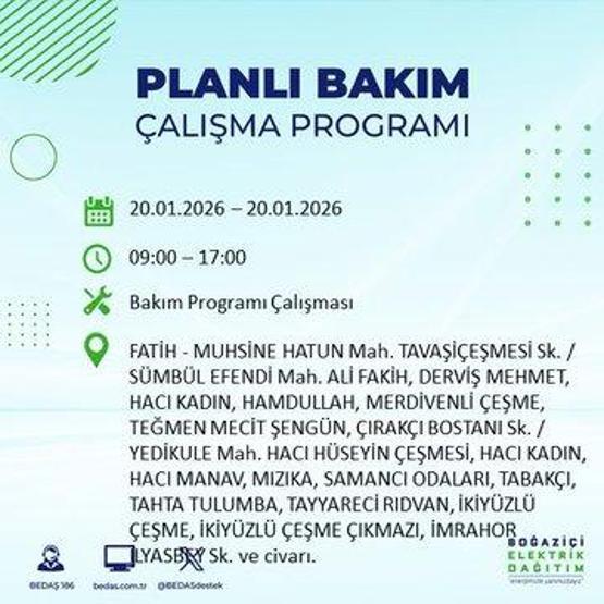 20 OCAK İSTANBUL ELEKTRİK KESİNTİSİ BEDAŞ: İstanbul elektrik kesintisi ne kadar sürecek Kesintiden hangi ilçeler etkilenecek