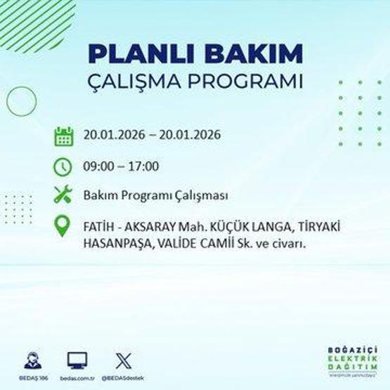 20 OCAK İSTANBUL ELEKTRİK KESİNTİSİ BEDAŞ: İstanbul elektrik kesintisi ne kadar sürecek Kesintiden hangi ilçeler etkilenecek