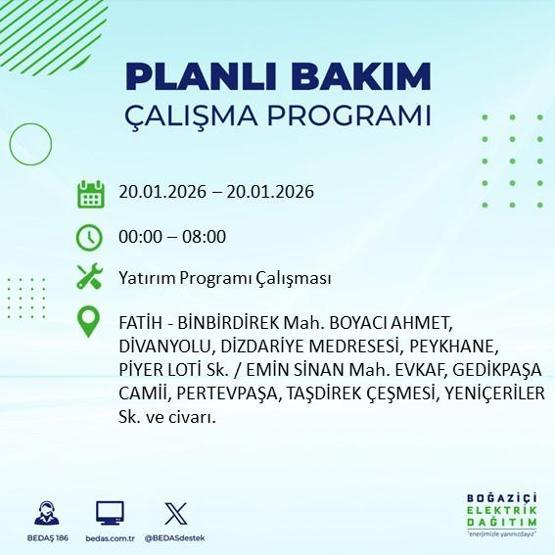 20 OCAK İSTANBUL ELEKTRİK KESİNTİSİ BEDAŞ: İstanbul elektrik kesintisi ne kadar sürecek Kesintiden hangi ilçeler etkilenecek