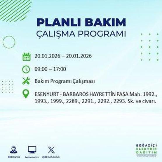20 OCAK İSTANBUL ELEKTRİK KESİNTİSİ BEDAŞ: İstanbul elektrik kesintisi ne kadar sürecek Kesintiden hangi ilçeler etkilenecek