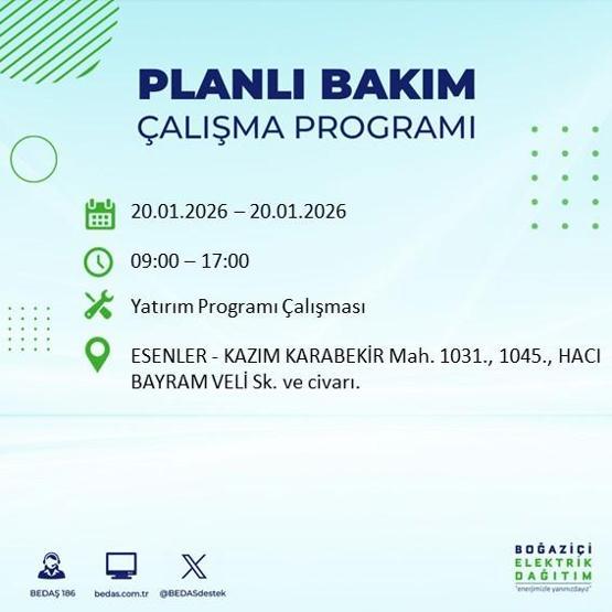 20 OCAK İSTANBUL ELEKTRİK KESİNTİSİ BEDAŞ: İstanbul elektrik kesintisi ne kadar sürecek Kesintiden hangi ilçeler etkilenecek