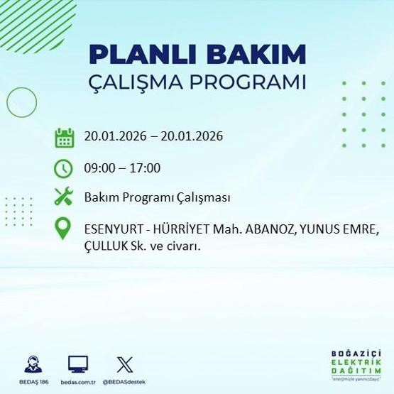 20 OCAK İSTANBUL ELEKTRİK KESİNTİSİ BEDAŞ: İstanbul elektrik kesintisi ne kadar sürecek Kesintiden hangi ilçeler etkilenecek
