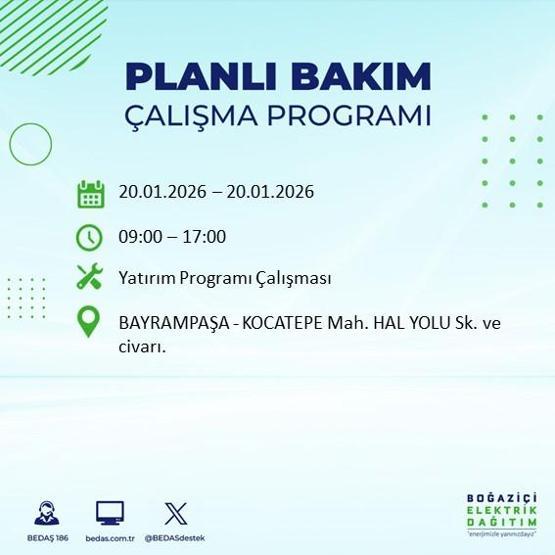 20 OCAK İSTANBUL ELEKTRİK KESİNTİSİ BEDAŞ: İstanbul elektrik kesintisi ne kadar sürecek Kesintiden hangi ilçeler etkilenecek