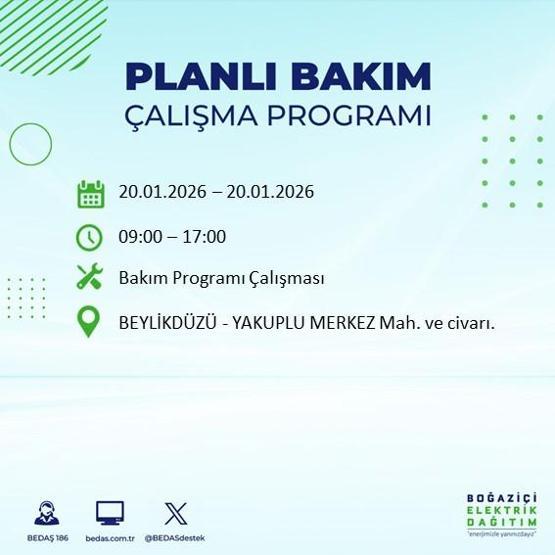 20 OCAK İSTANBUL ELEKTRİK KESİNTİSİ BEDAŞ: İstanbul elektrik kesintisi ne kadar sürecek Kesintiden hangi ilçeler etkilenecek
