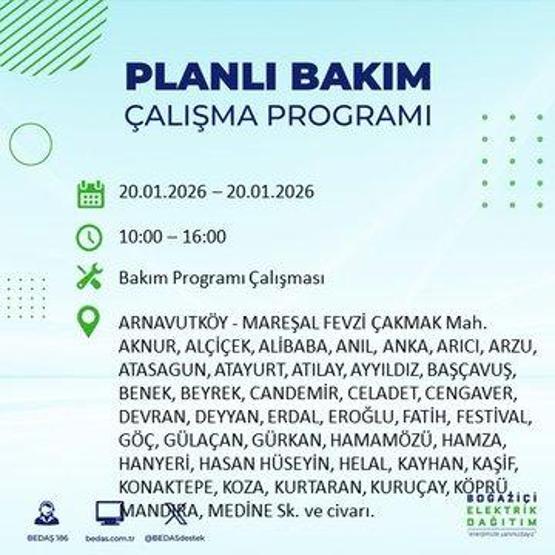 20 OCAK İSTANBUL ELEKTRİK KESİNTİSİ BEDAŞ: İstanbul elektrik kesintisi ne kadar sürecek Kesintiden hangi ilçeler etkilenecek