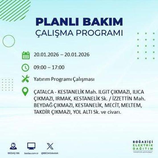 20 OCAK İSTANBUL ELEKTRİK KESİNTİSİ BEDAŞ: İstanbul elektrik kesintisi ne kadar sürecek Kesintiden hangi ilçeler etkilenecek