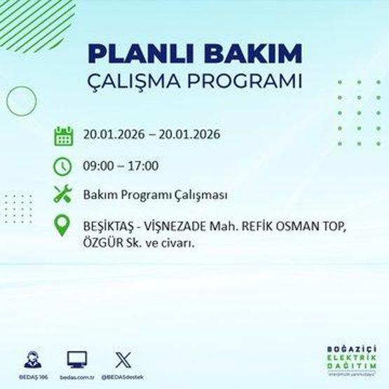20 OCAK İSTANBUL ELEKTRİK KESİNTİSİ BEDAŞ: İstanbul elektrik kesintisi ne kadar sürecek Kesintiden hangi ilçeler etkilenecek