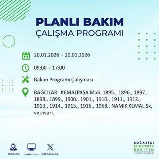 20 OCAK İSTANBUL ELEKTRİK KESİNTİSİ BEDAŞ: İstanbul elektrik kesintisi ne kadar sürecek Kesintiden hangi ilçeler etkilenecek