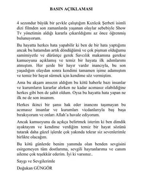 Seray Kaya’dan destek mesajı Doğukan Güngör’ün Kızılcık Şerbeti’nden çıkarılmasına kayıtsız kalamadı: GÜZEL PARTNERLİĞİN İÇİN TEŞEKKÜRLER